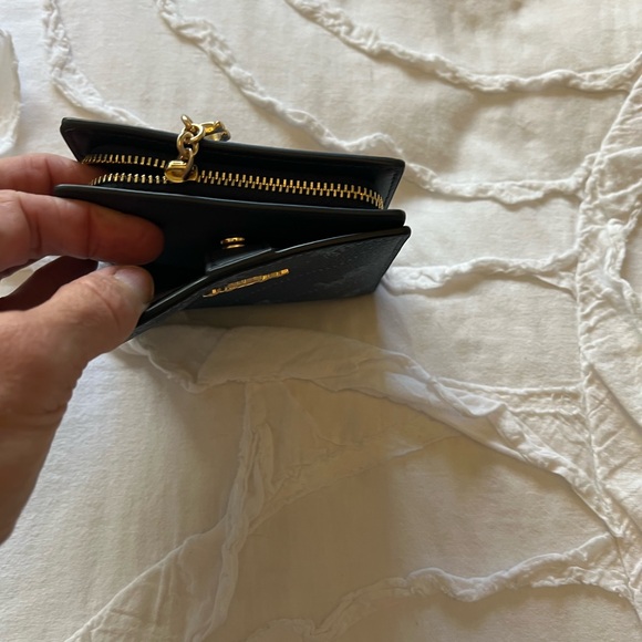 COACH Blue Signature Compact Wallet - Picture 3 of 6